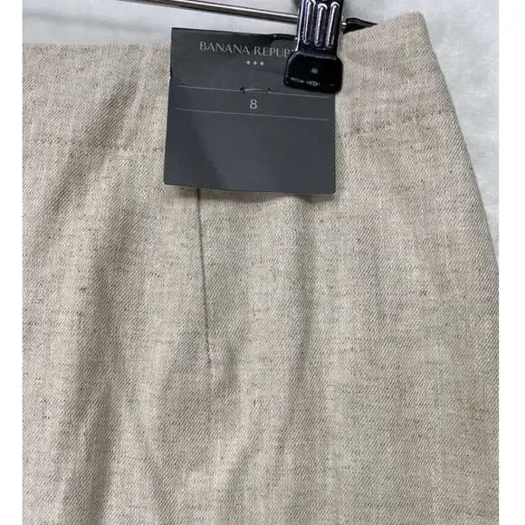 Banana Republic Linen Blend A-Line Front button detail Mini Skirt Sz 8 - Picture 6 of 10